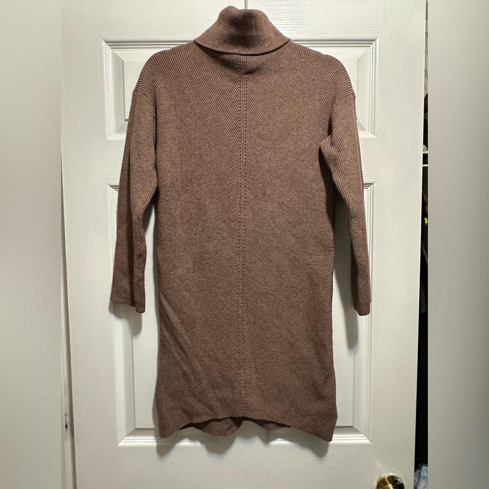 SHEIN Ribbed Turtleneck Mini Sweater Dress